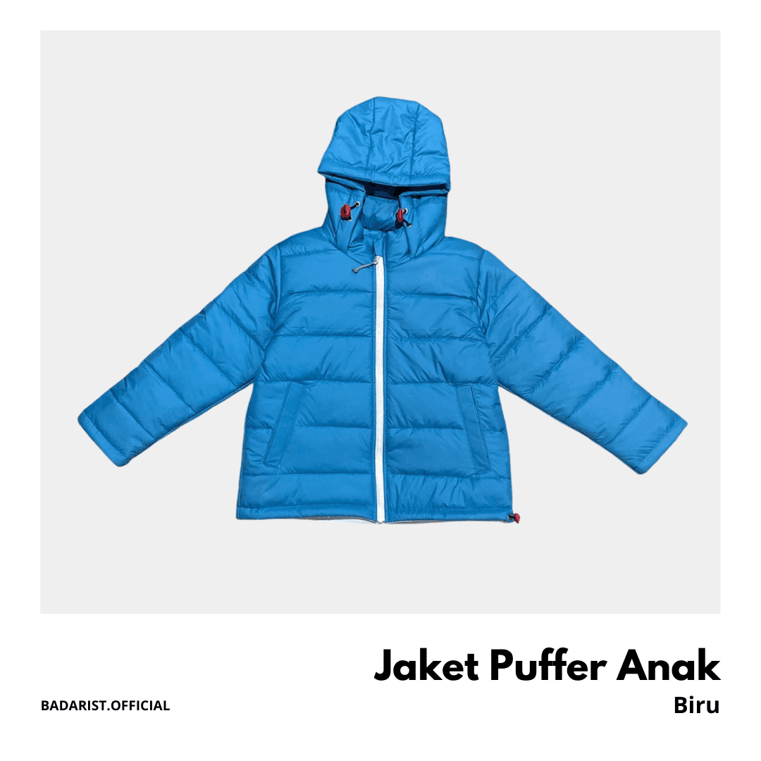 Jaket Puffer Anak - Biru | Anak 3-6 tahun