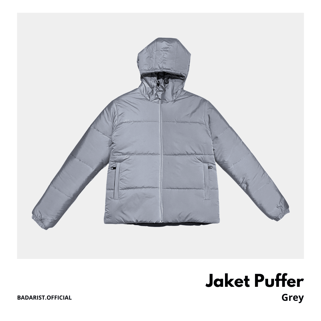 Jaket Puffer - Silver Grey